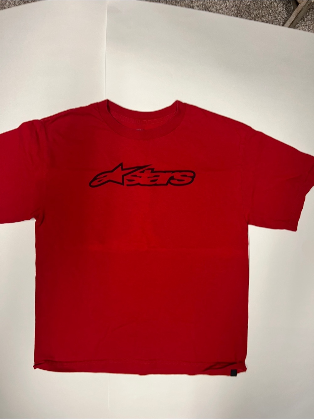 Alpinestars Kids Red Tee with Black Logo Graphic